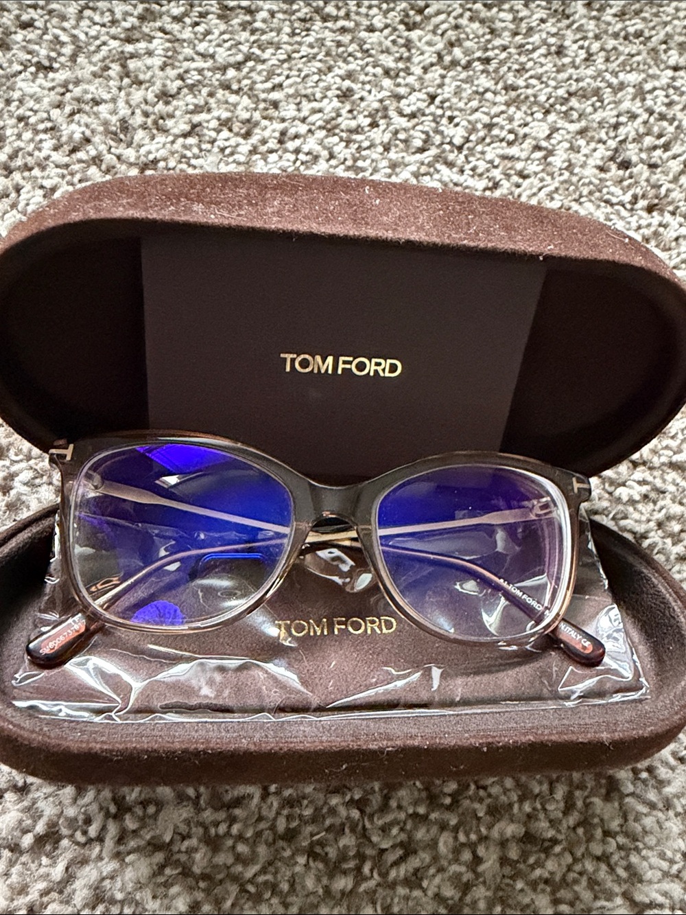 Tom Ford Women's Blue-Gradient Lenses with Translucent Brown Frames